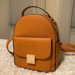Mini Backpack Tan Gold Detailing